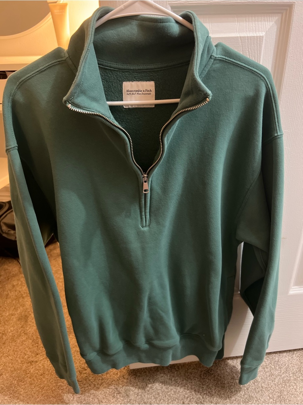 Abercrombie & Fitch Forest Green Quarter-Zip Sweatshirt